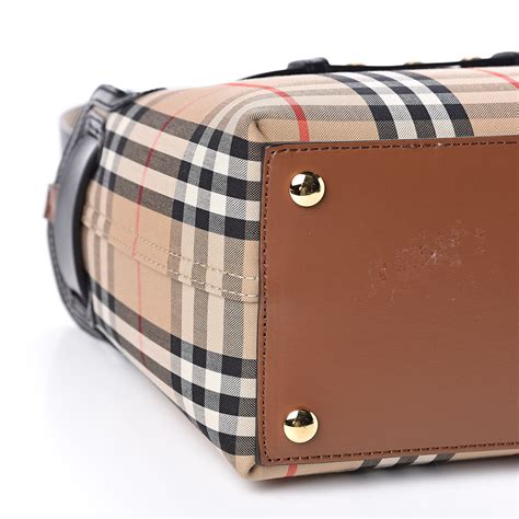 BURBERRY Calfskin Vintage Check Triple Stud Small Belt Bag 